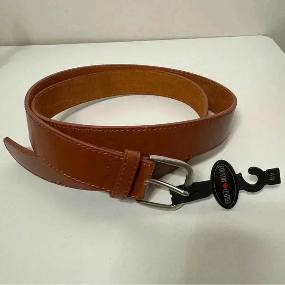 NWT MENS SPLIT LEATHER ITALIAN BELT 46 - Picture 2 of 4
